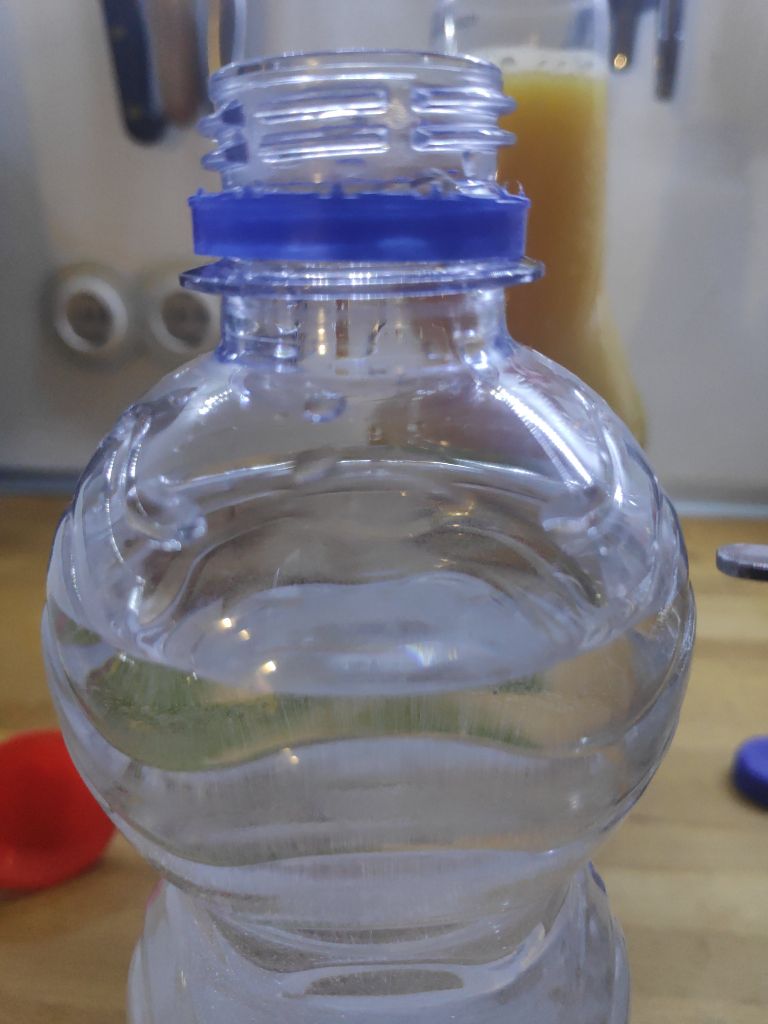 Bottle filled with 0,5l water. The bottle is not full!
